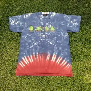 Vintage 80s Sailboat Tie-Dye Shirt Medium 19x25 Atlantic NJ